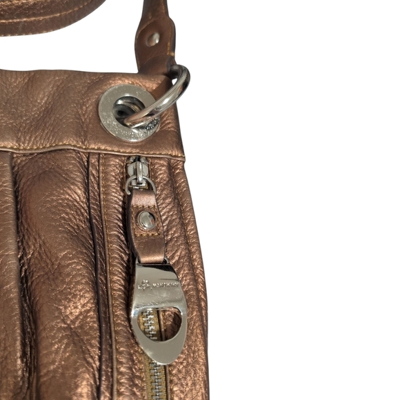 B Makowsky Metallic Copper Y2K Soft Leather Cross Body Purse